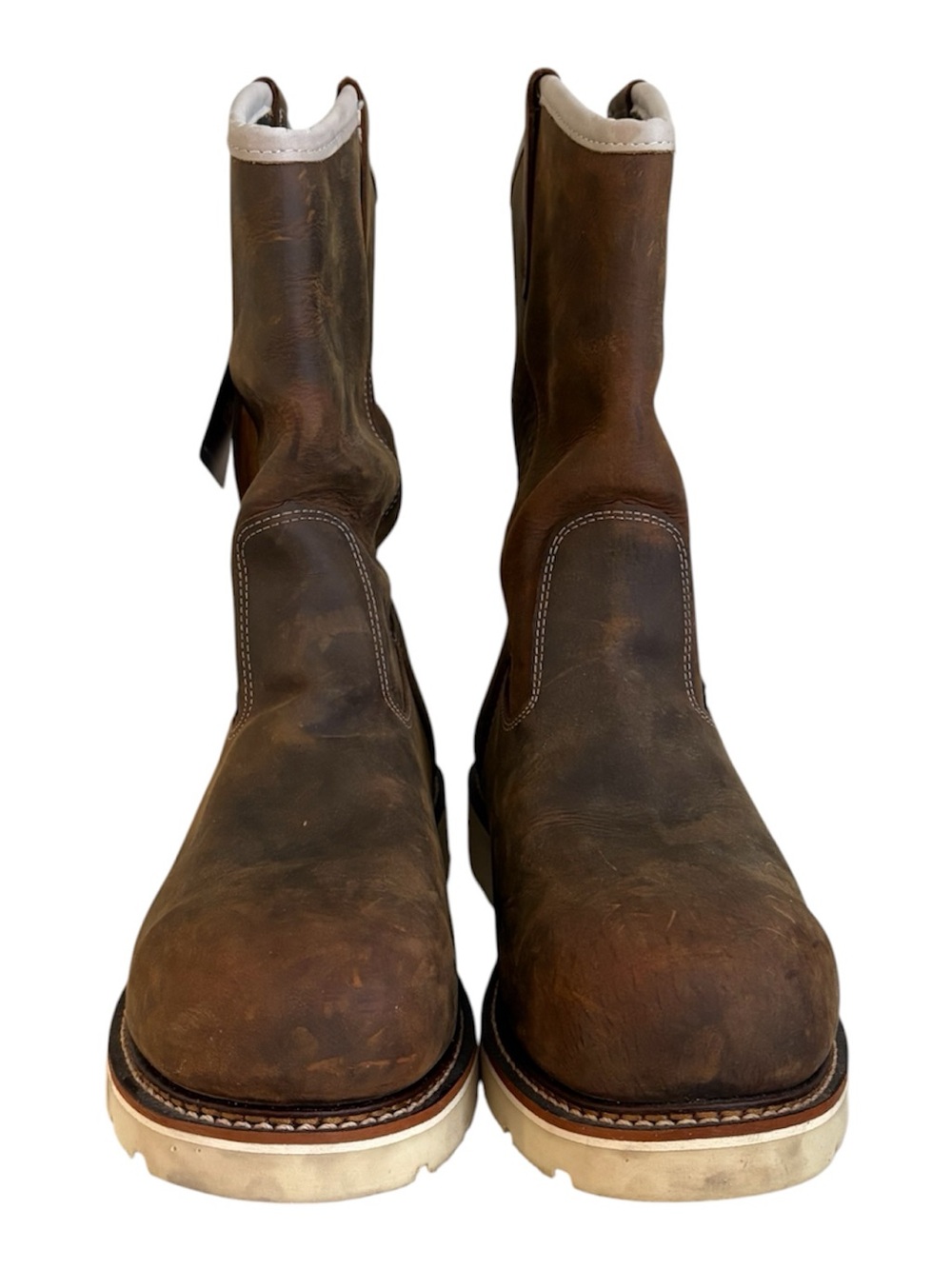 Thorogood Men’s Brown Leather Work Boots with White Lug Sole - Picture 2 of 8